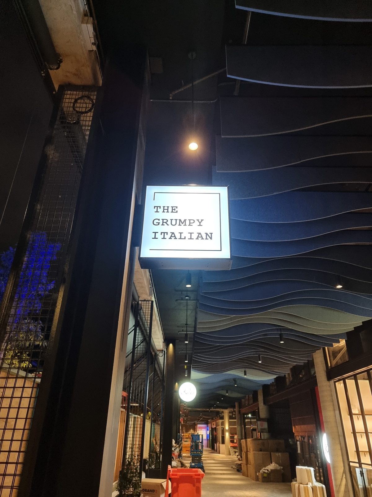 The Grumpy Italian restaurant, interior finish and detail