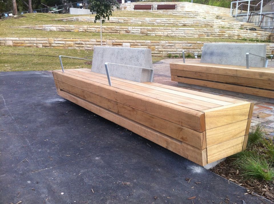 Balmain Wharf, hardwood timber bench seating installation